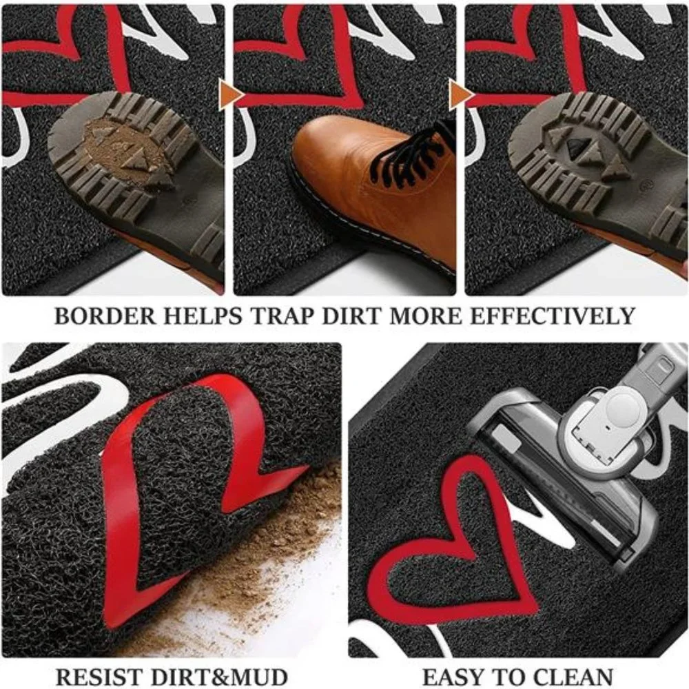 Home Cute Door Mat Durable Low Profile Floor Mat Non Slip Indoor Outdoor 30x17.5